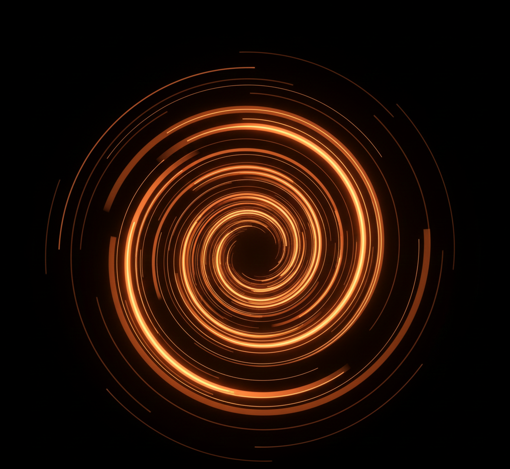 Vórtice digital futurista simbolizando el enfoque avanzado y tecnológico de FOC Project.